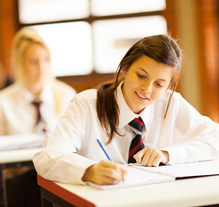 female teenager in uniform