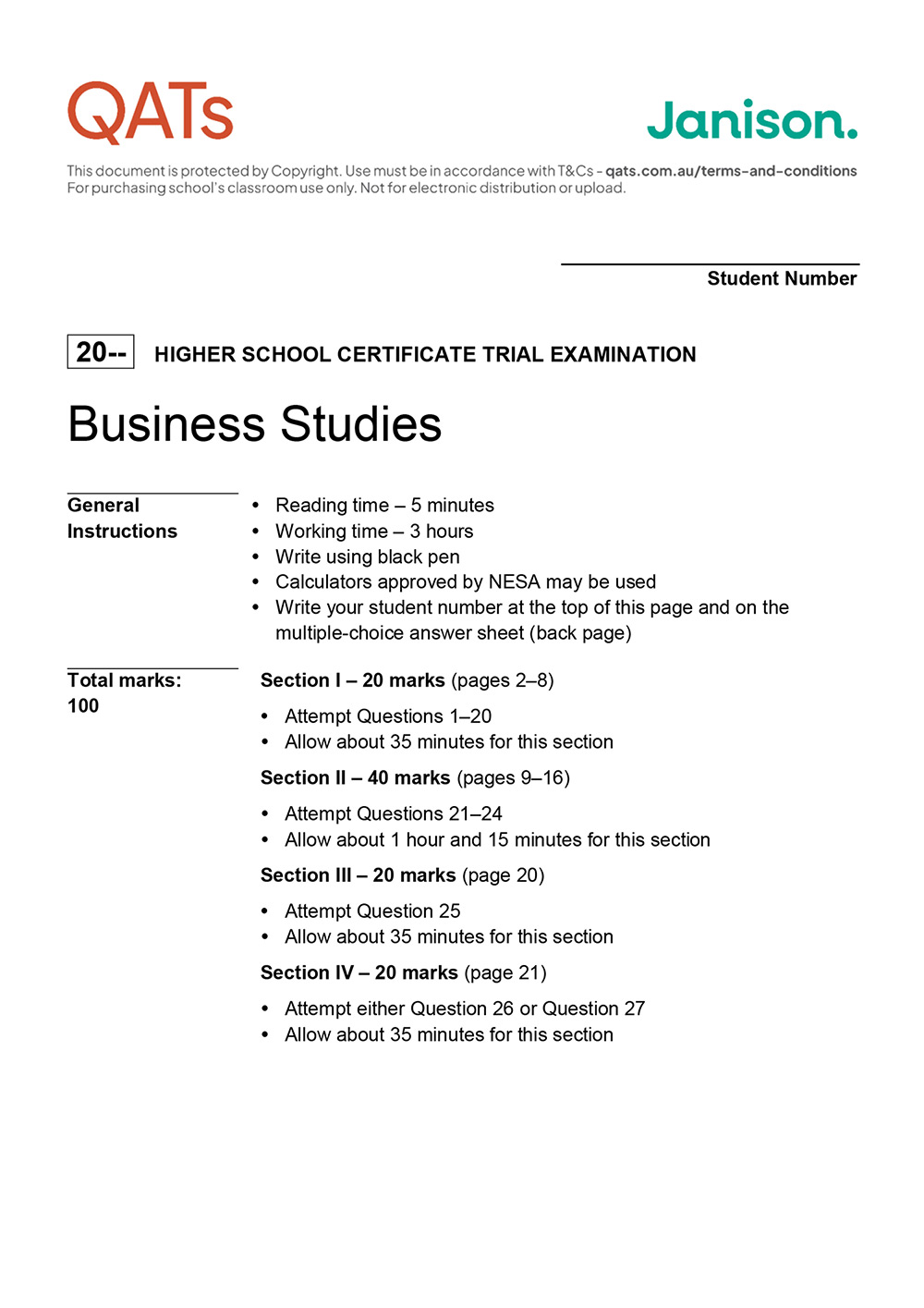 business studies exam cover